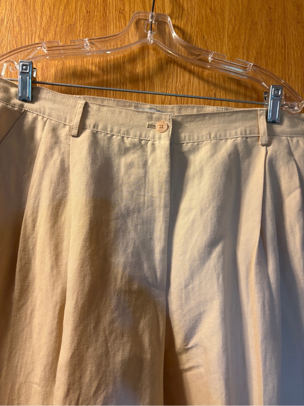 Liz Claiborne Beige Linen-Blend Trousers